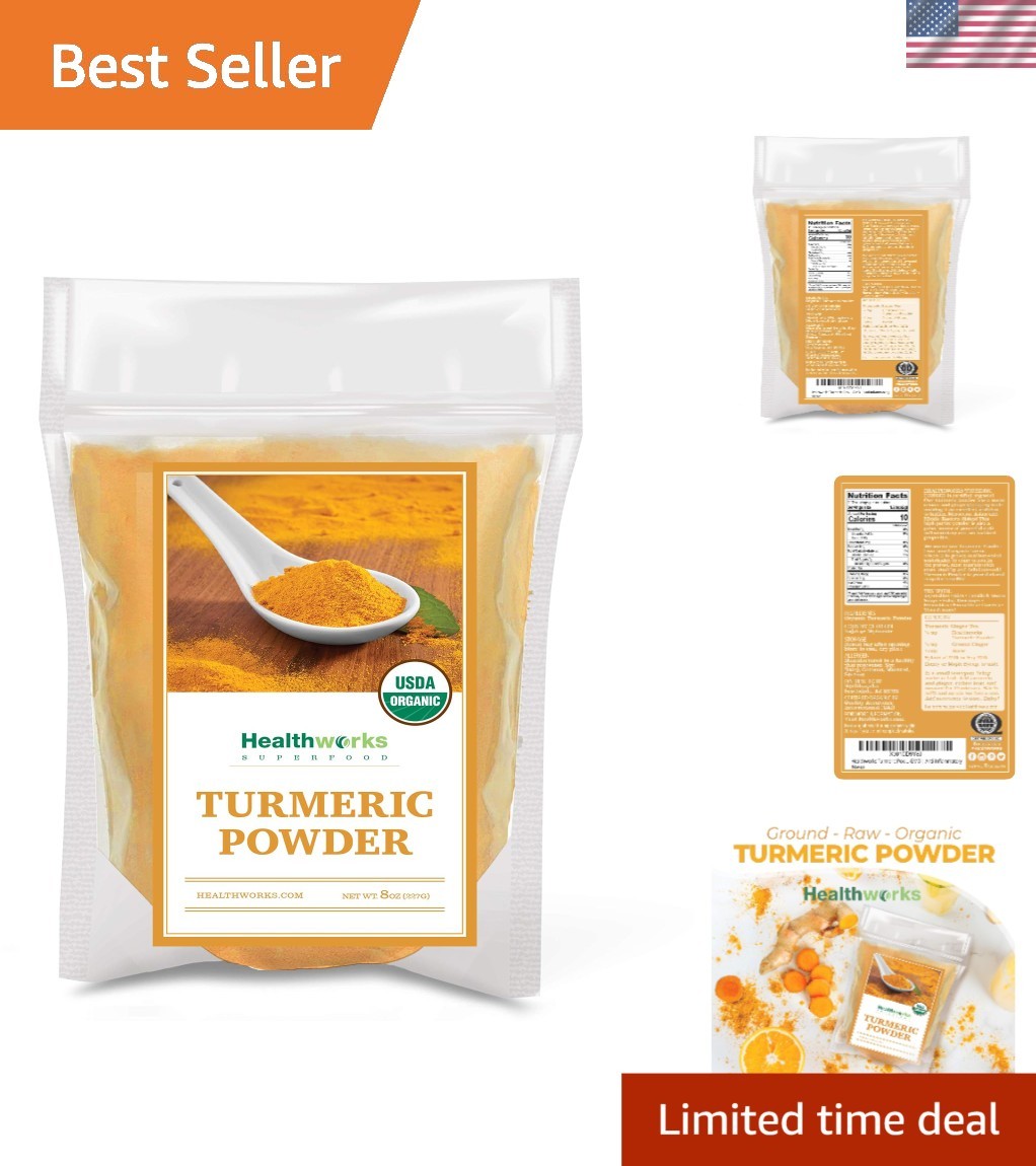 8 Oz Ground Organic Turmeric Powder – All-Natural Spice for Flavor & Health