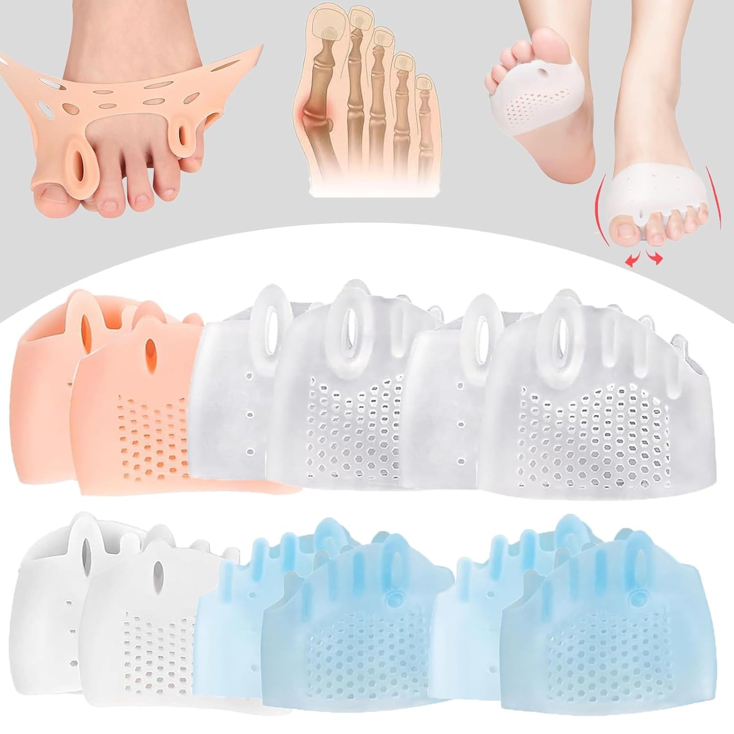4 Pairs Hyggear Silicone Toe Separators for Women & Men, Spacers Bunion FAST USA