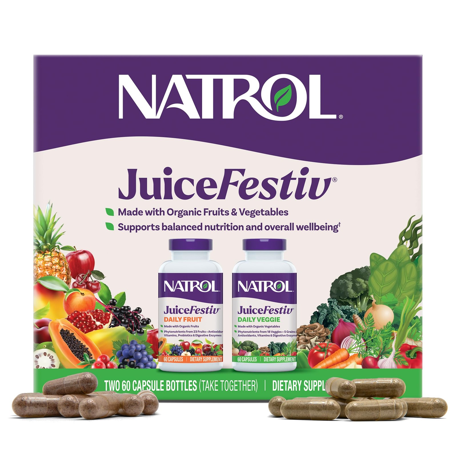 Natrol JuiceFestiv, Vitamins and Supplements for Nutrition Well-Being,