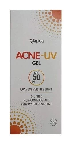 IPCA Acne-UV Sunscreen SPF 50 PA+++ Acne UV| Non Comedogenic Silicone Gel 50g