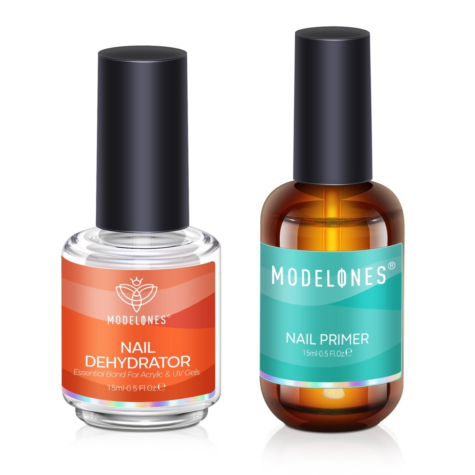 modelones 15 ml Nail Dehydrator and Primer, Acid Free Base Coat Natural Prep Deh