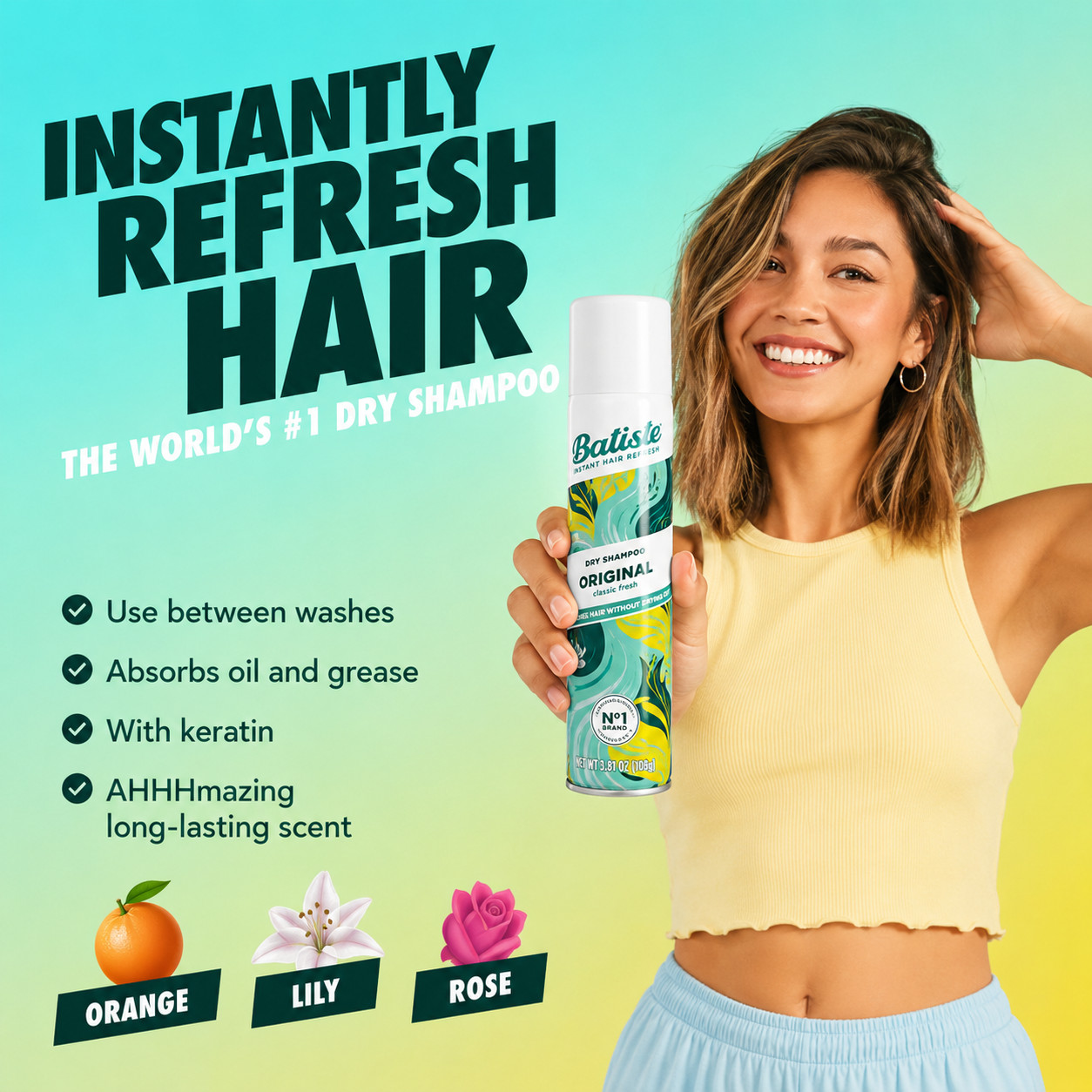 Batiste Original Dry Shampoo Classic Fresh 3-Pack 3.81 oz Instant Hair Refresh