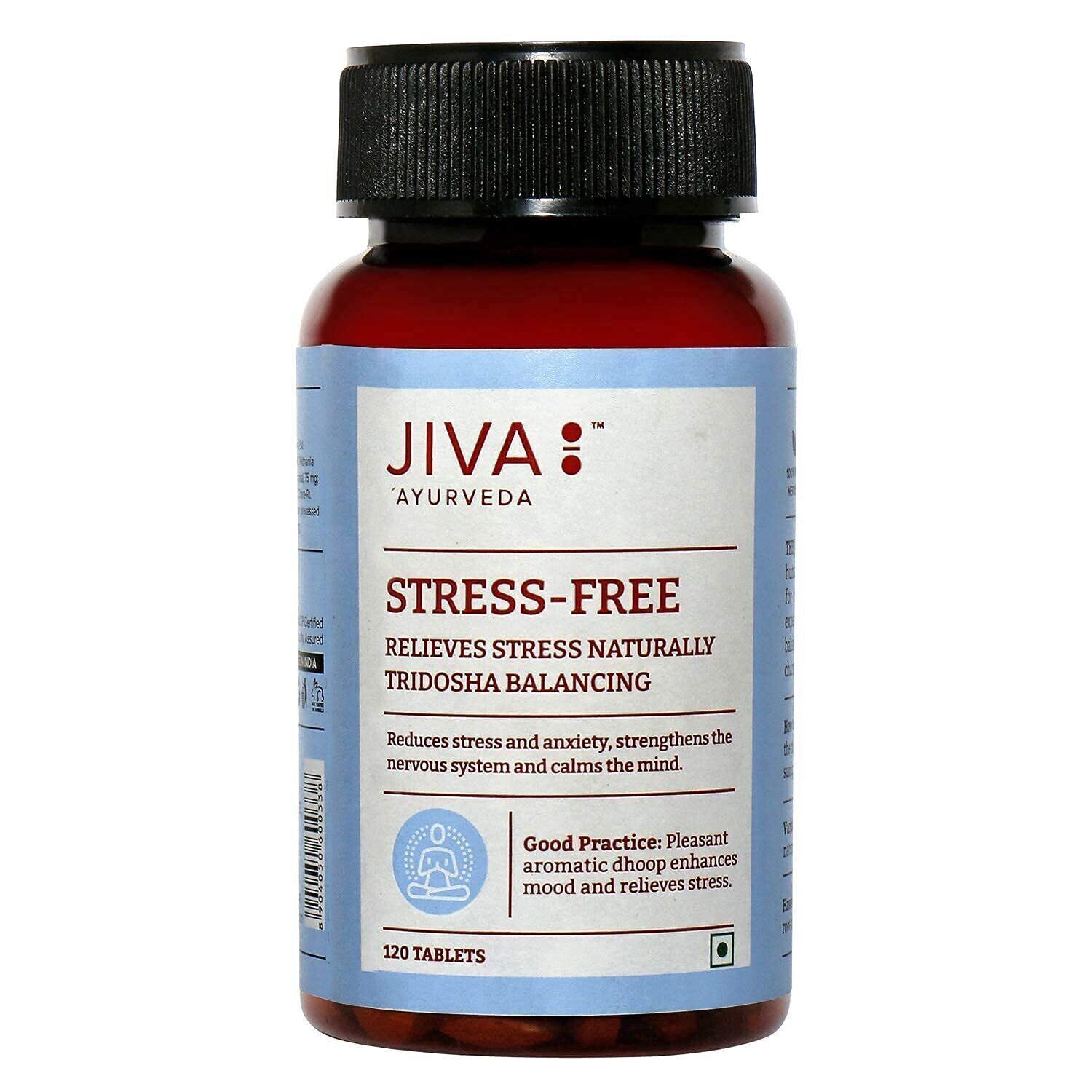 Jiva Ayurveda Stress Free Tablets (120tab) Relieves Stress & Anxiety Naturally