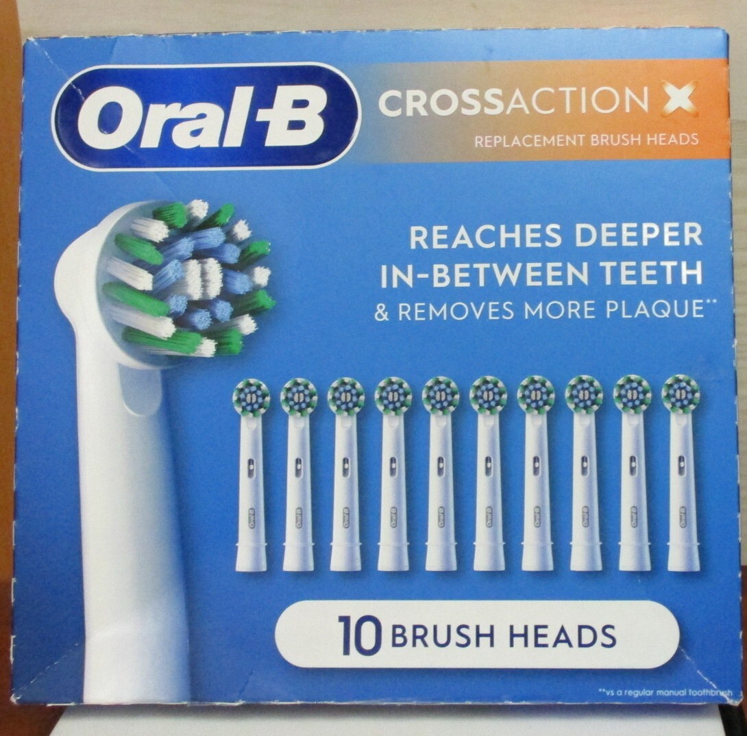 Oral-B CrossAction X Replacement Brush Heads 10 Count Open Box
