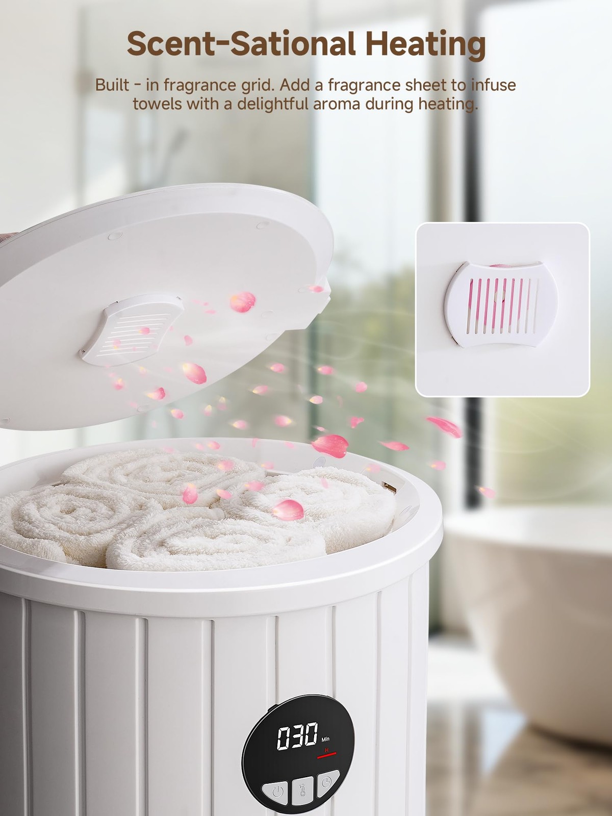 AAOBOSI Large Towel Warmers for Bathroom with Digital Display,20L 4 Timer