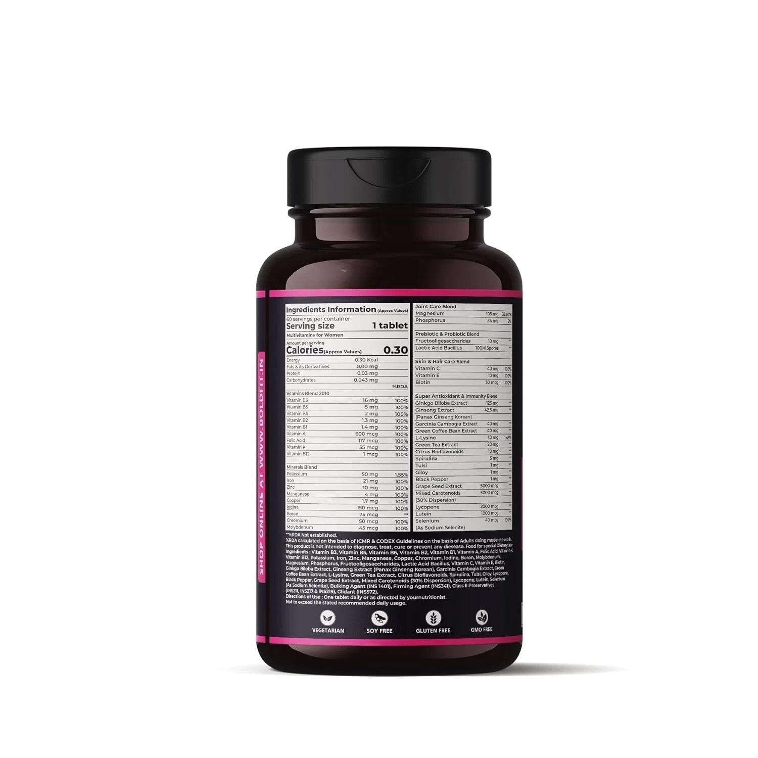 Boldfit Multivitamin For Women With Probiotics immunity 60 tablets Pack of 2