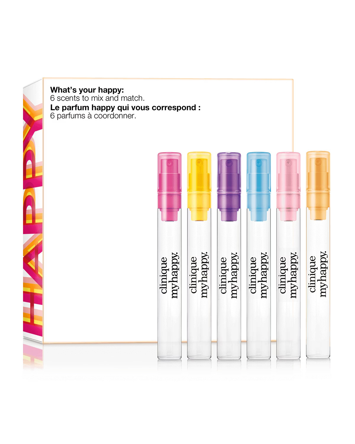 Clinique What’s Your Happy 6Pcs Gift Set My Happy Mini Parfum Spray 0.17oz Each