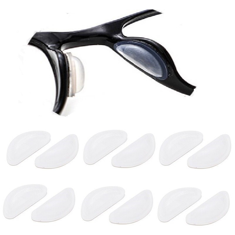 12 Pc Soft Nose Pad Stick On Silicon Anti Slip Eyeglasses Sunglasses Glass White