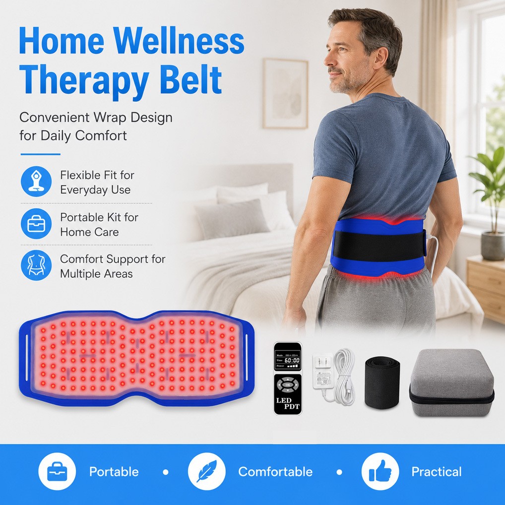 3 In 1 LEDs Red Light Therapy Pad Heating Belt Mat for Shoulder Back Pain Relief