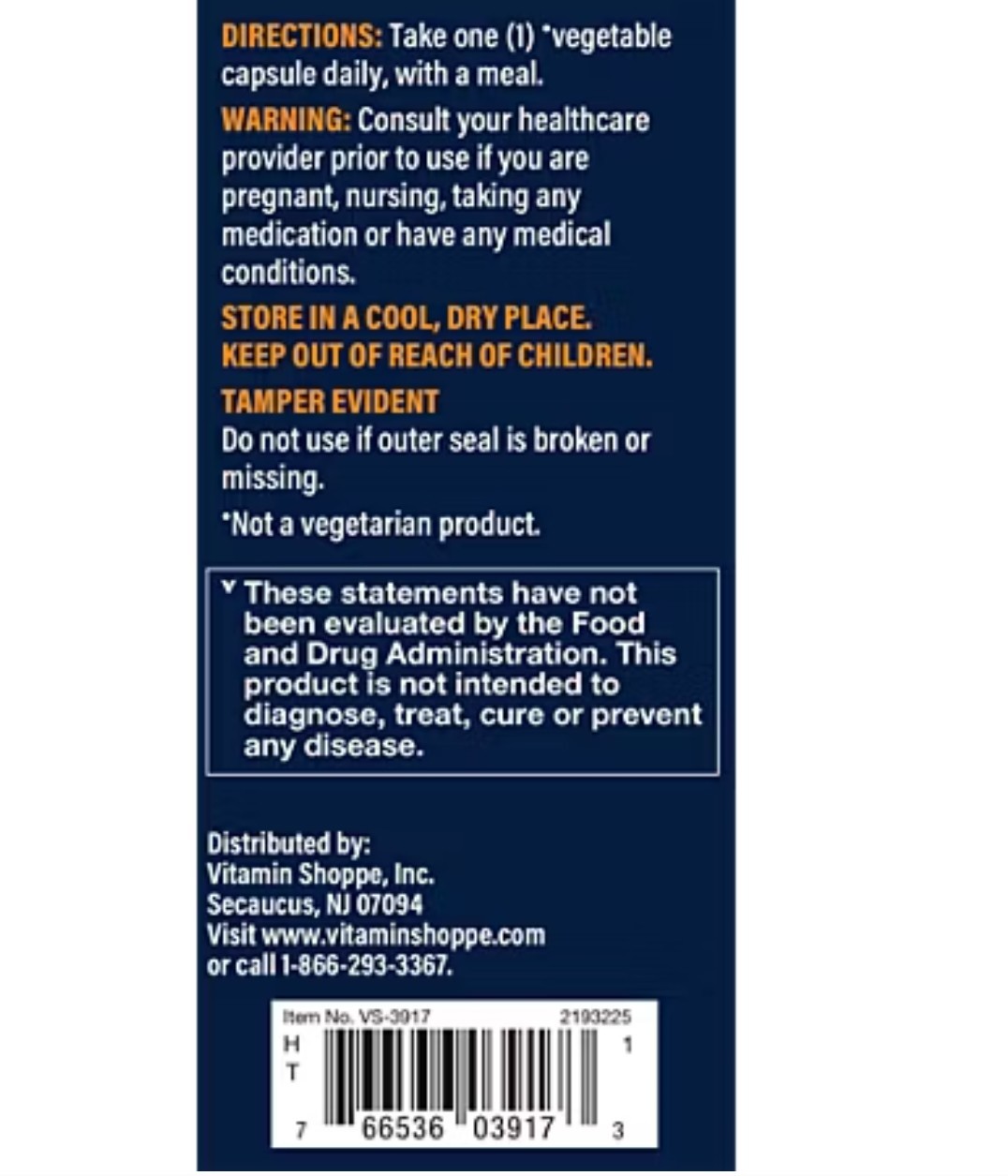 The Vitamin Shoppe ACTIVEFLEX ONE 60 Capsules ( 60 Servings ) BEST BY 6/26