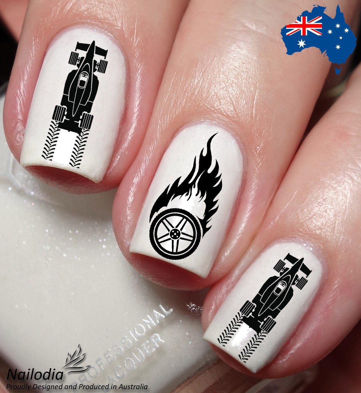 Racing Car Formula 1 Nail Art Decal Sticker Water Transfer Slider