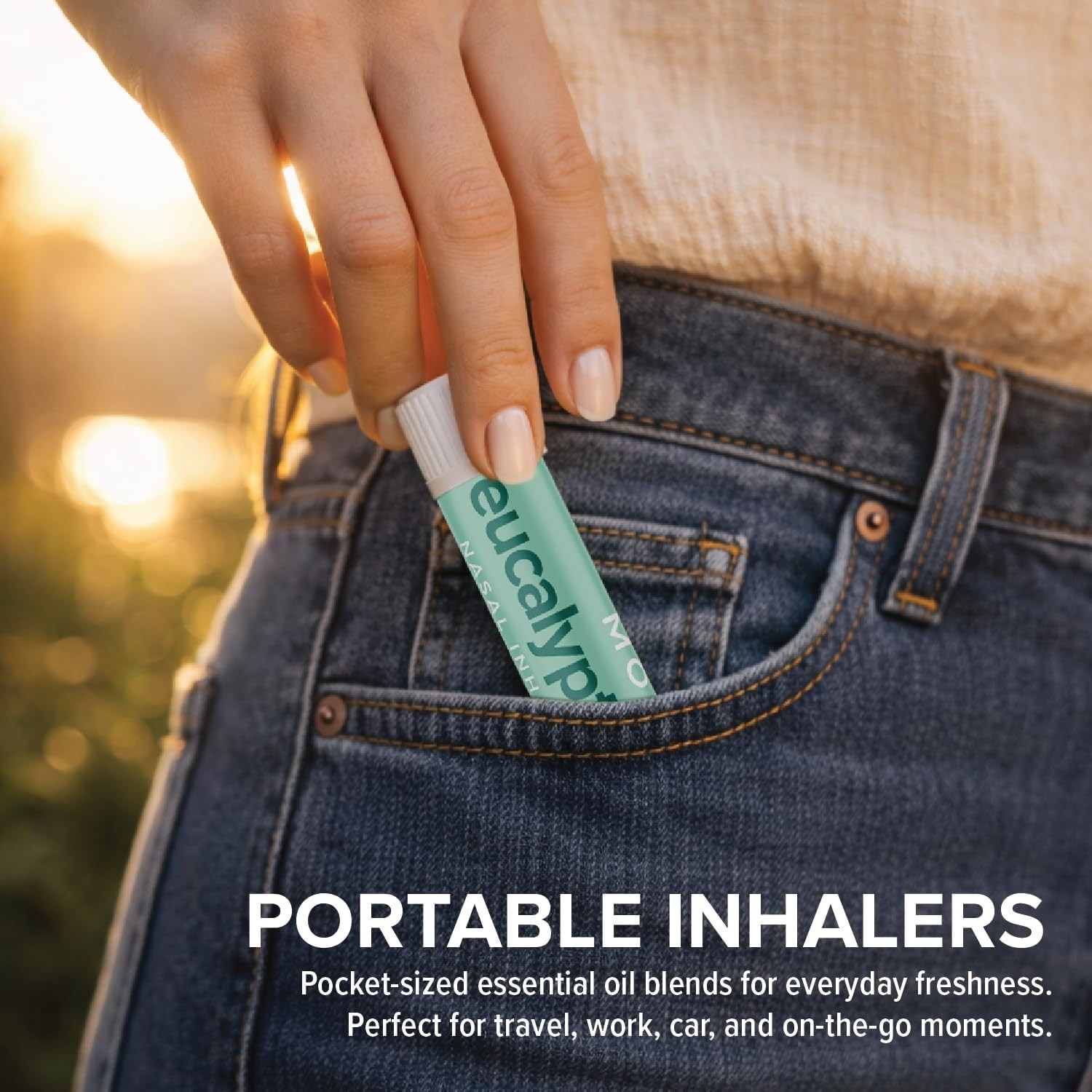 Pure Eucalyptus Essential Oil Inhaler Set – Fast Relief from Congestion, 3 Pack