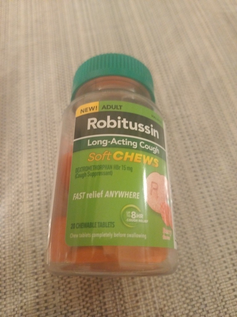 Robitussin Soft Chews, Long-Acting Cough Relief Cold Medicine, Berry 20Ct …B1