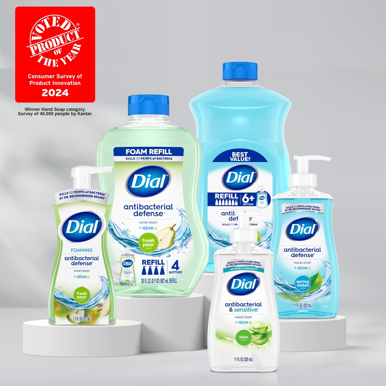 Dial Antibacterial Foaming Hand Wash Refill, Spring Water, 30 fl oz