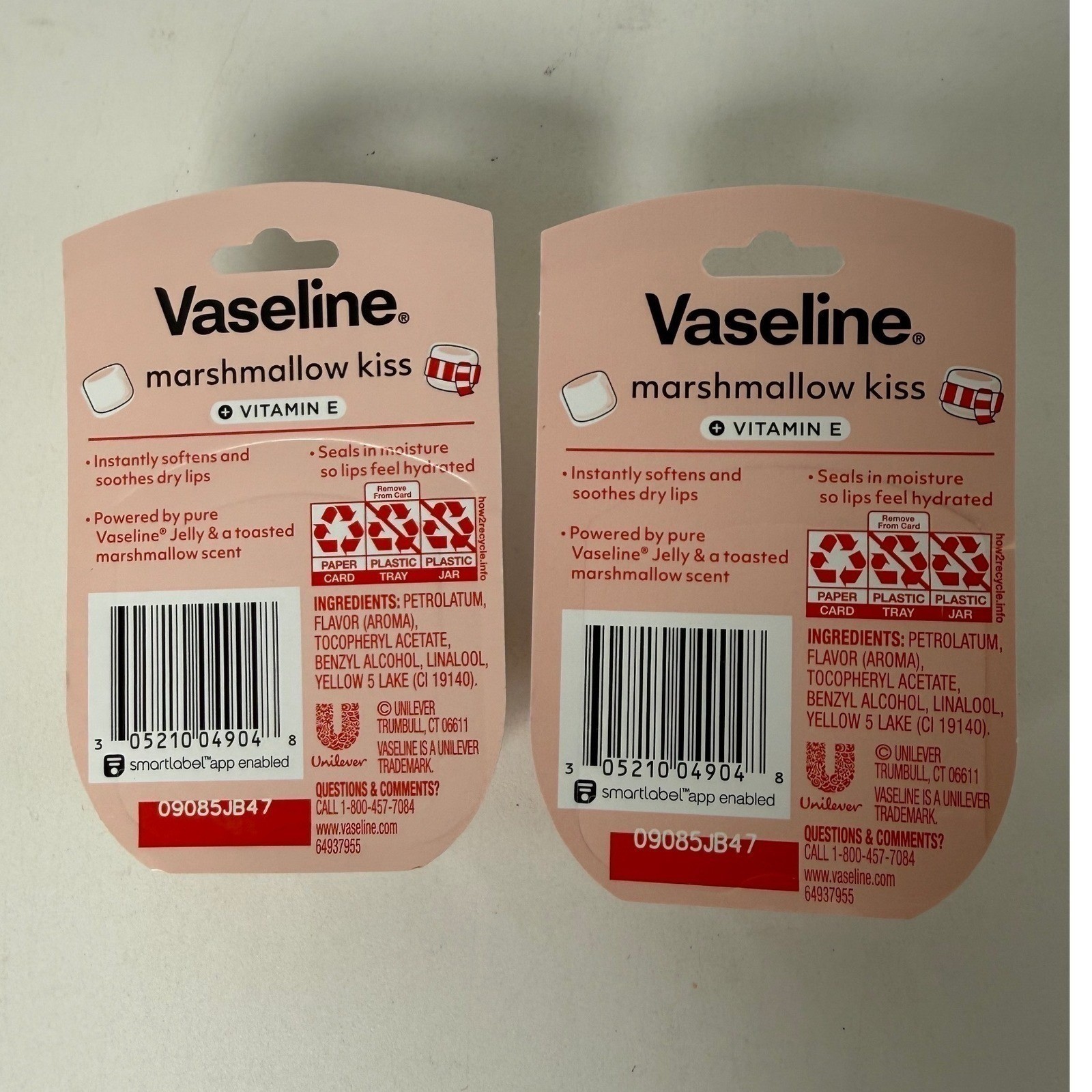 2 Vaseline Lip Therapy Mini Marshmallow Kiss Vitamin E Limited Edition