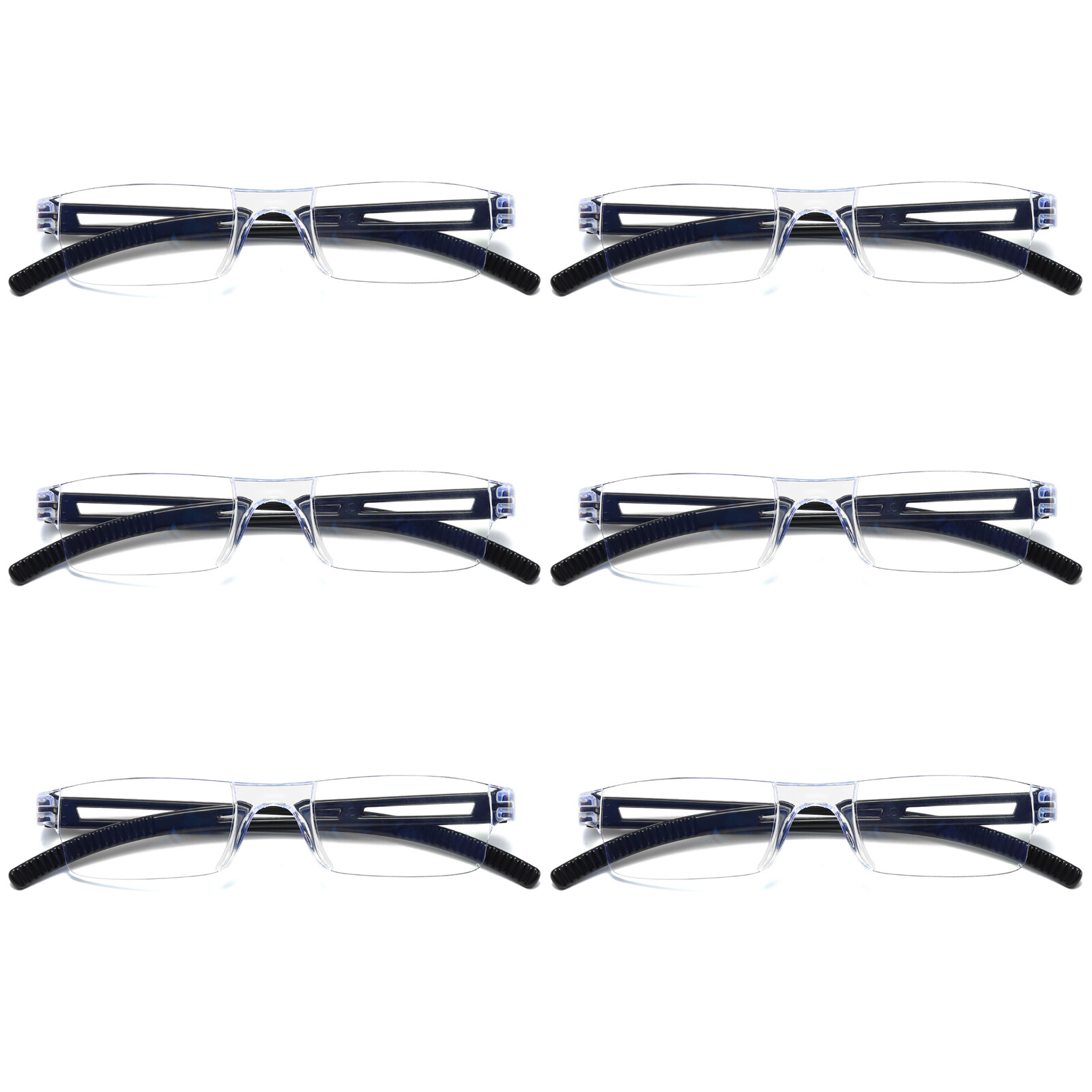6PK Men Women Blue Light Blocking Reading Glasses Rimless Unisex Computer Reader