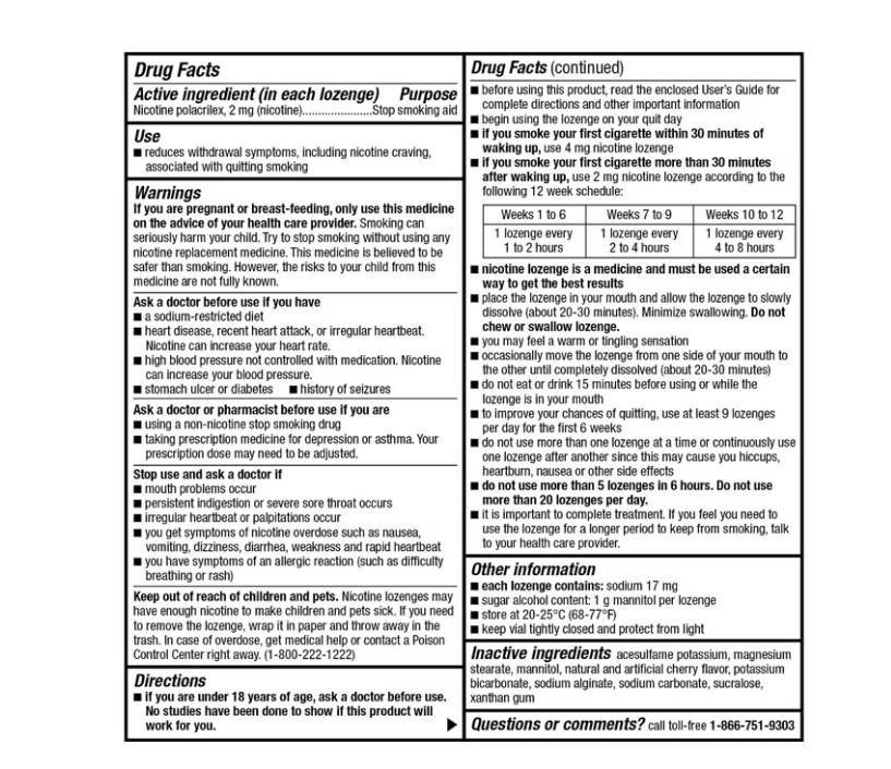 (2 pack) Equate Nicotine Lozenge 2 mg,Cherry Flavor,108 Count – Stop Smoking Aid