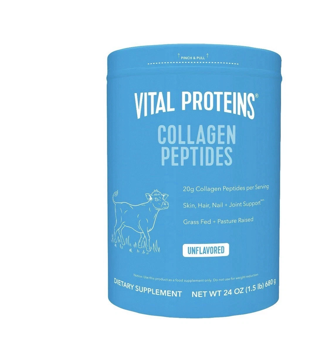 Vital Proteins Collagen Peptides Powder Unflavored 24 oz Grass Fed Non-GMO