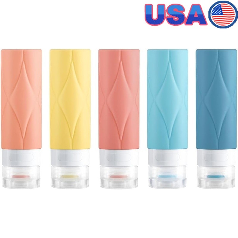 Leak Proof Travel Bottles 5 Pack Silicone 60ml TSA Approved Travel Essentials US