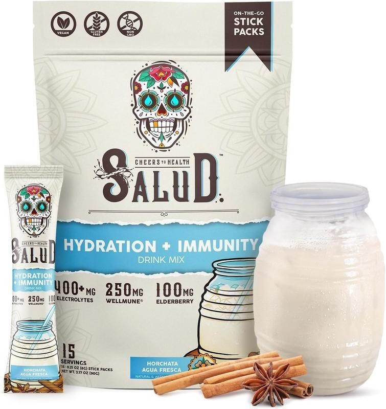 Salud 2-in-1 Hydration &lmmunity Packets 100mg,15 Servings -Healthcare Nutrient