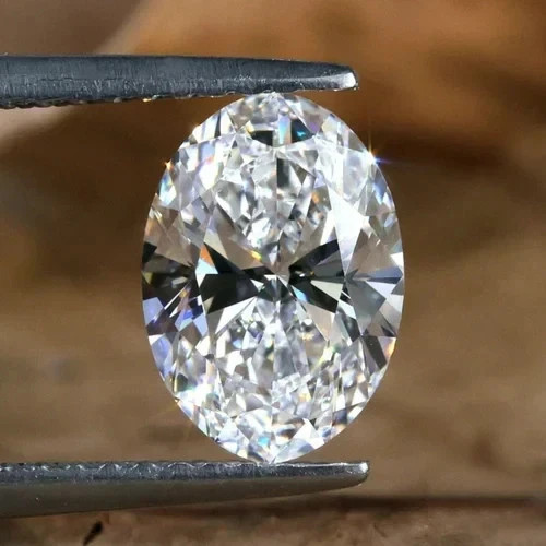 6 Ct Lab Grown Diamond Oval Cut D Color VVS1 Clarity CVD Certified Loose Diamond