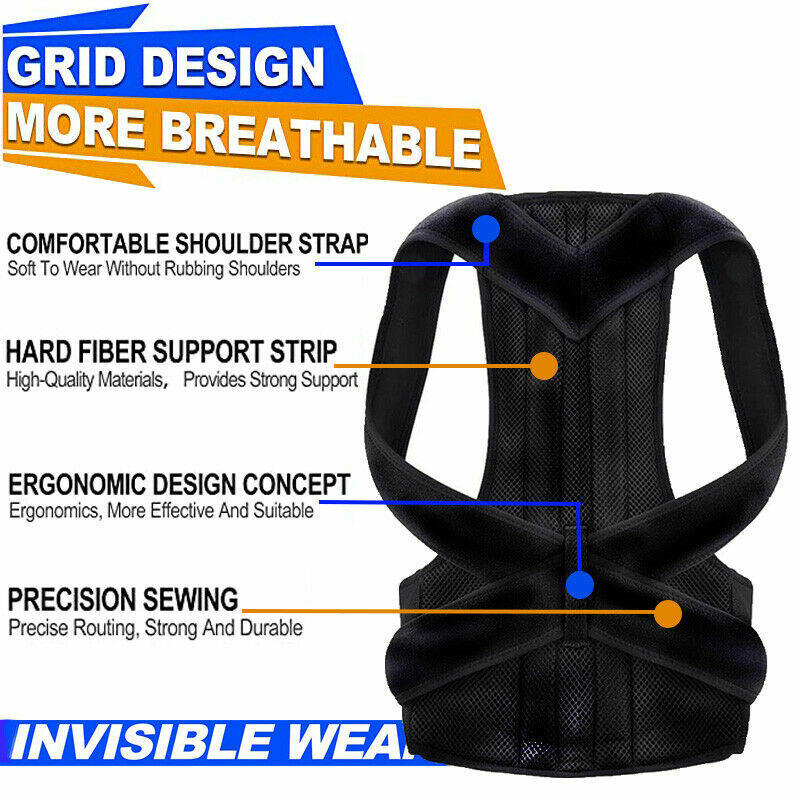 Posture Corrector for Women Men Upper and Lower Back Pain Relief Muscle Memory