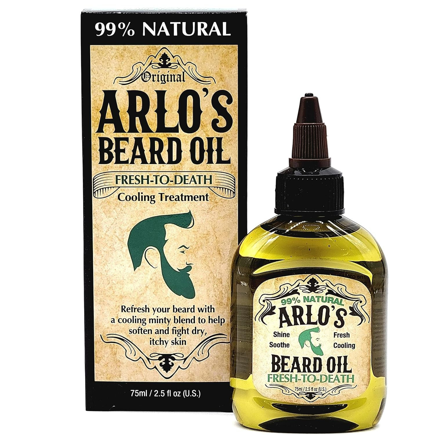 Ultimate Fresh Beard Oil – 2.5 oz of Minty Refreshment & Skin Soothing Power