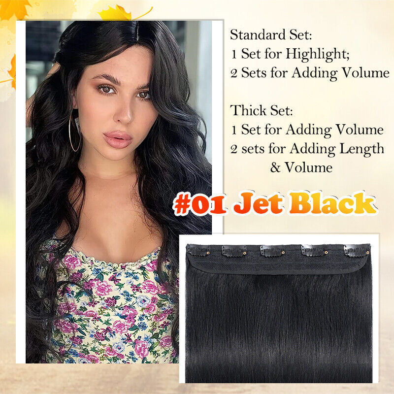 CLEARANCE One Piece Clip in Wavy Curly 100% Remy Human Hair Extensions Remy 24″