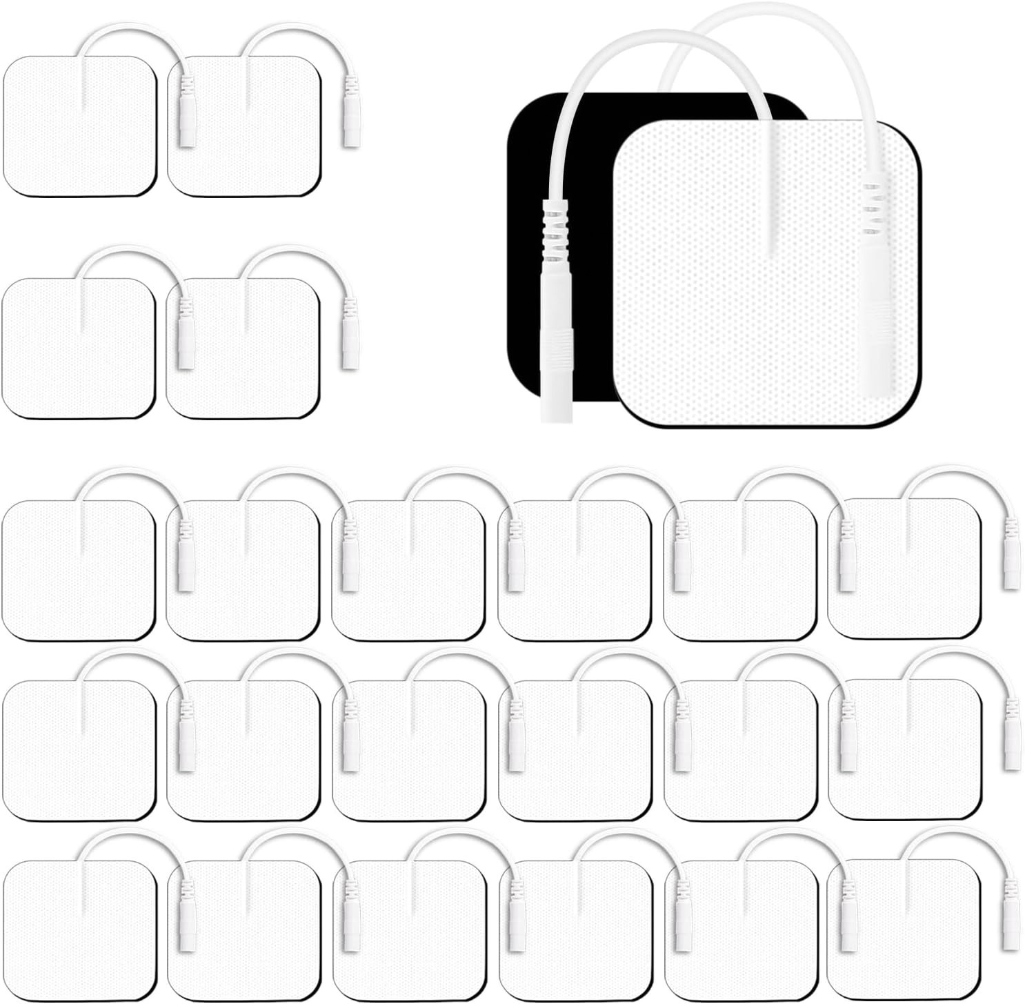 22PCS 2×2 TENS Unit Electrode Pads for Auvon Tens 7000 Reusable