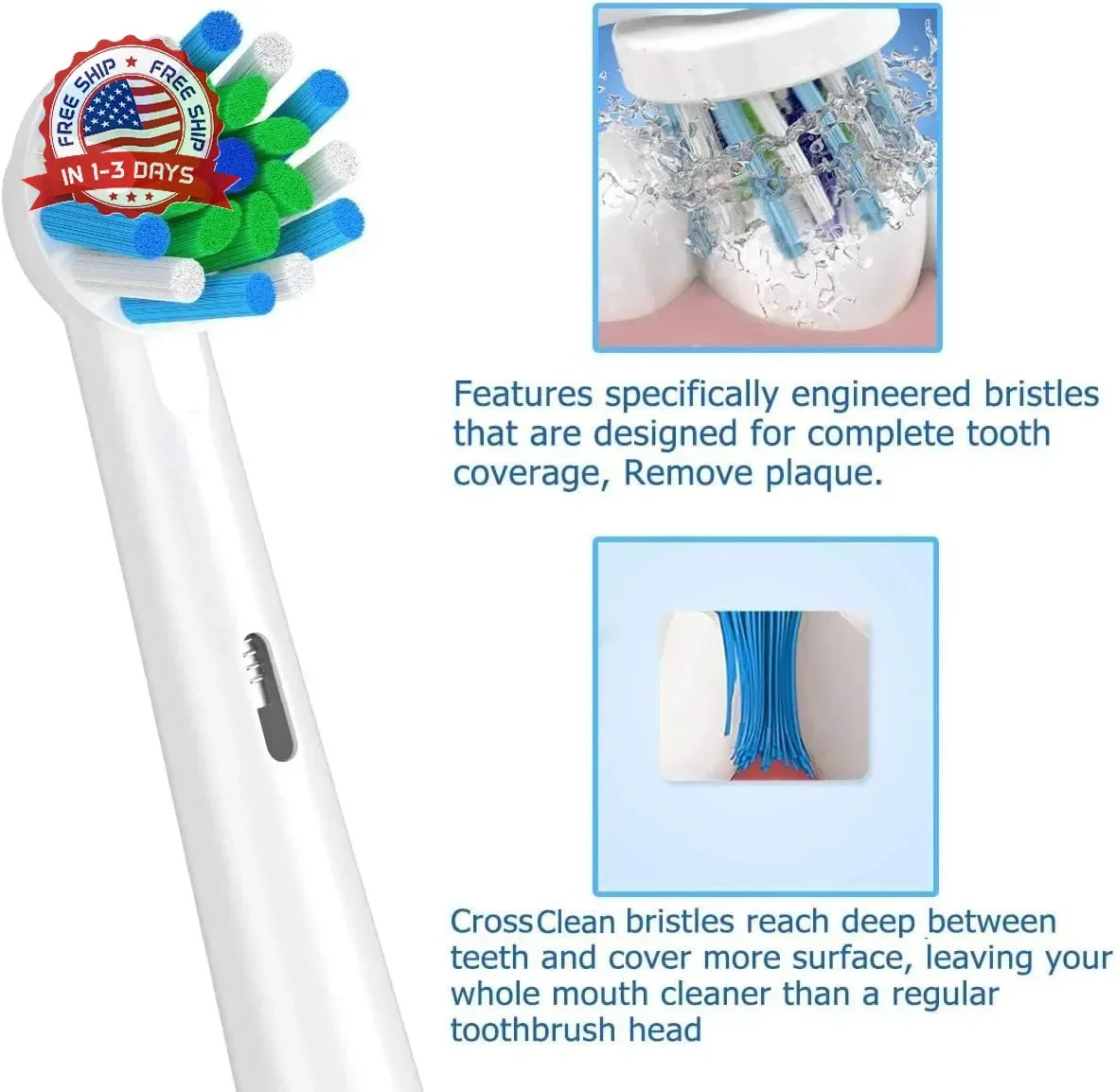 Replacement Brush Heads Fit for Braun Oral b, Compatible with Oral-B Pro 1000/20