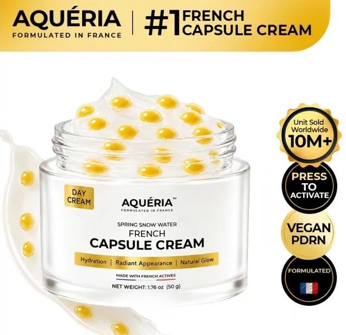 Aquéría French Capsule Cream Snow Water Vegan PDRN Hydrating Moisturizer 50g