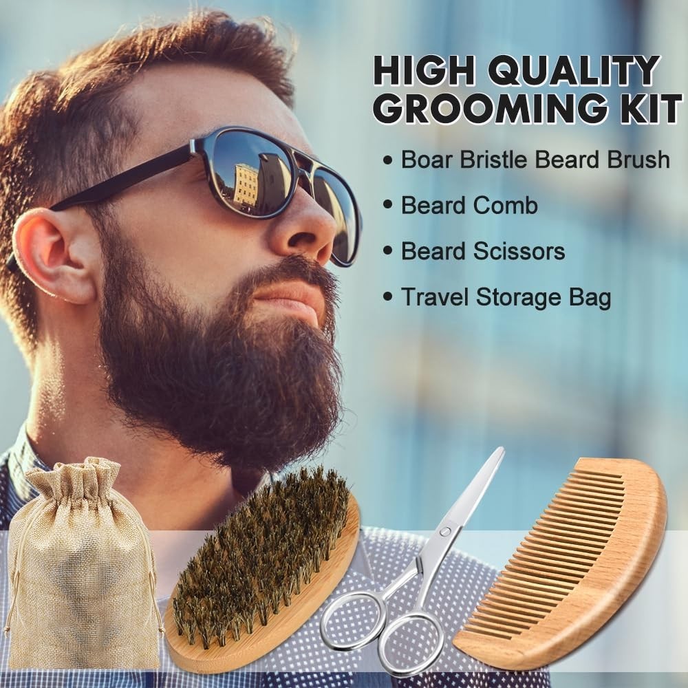 Luxury 10-Piece Beard Kit for Men – Complete Grooming Set with Oils & Wash