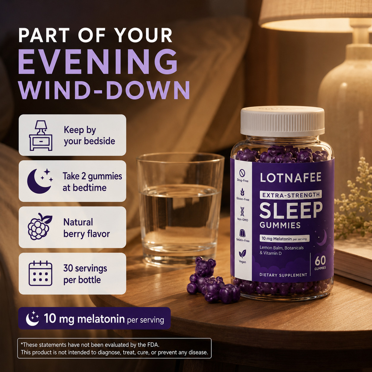 Nutritional Supplement, Extra Strength Sleep Gummy – 60 Co