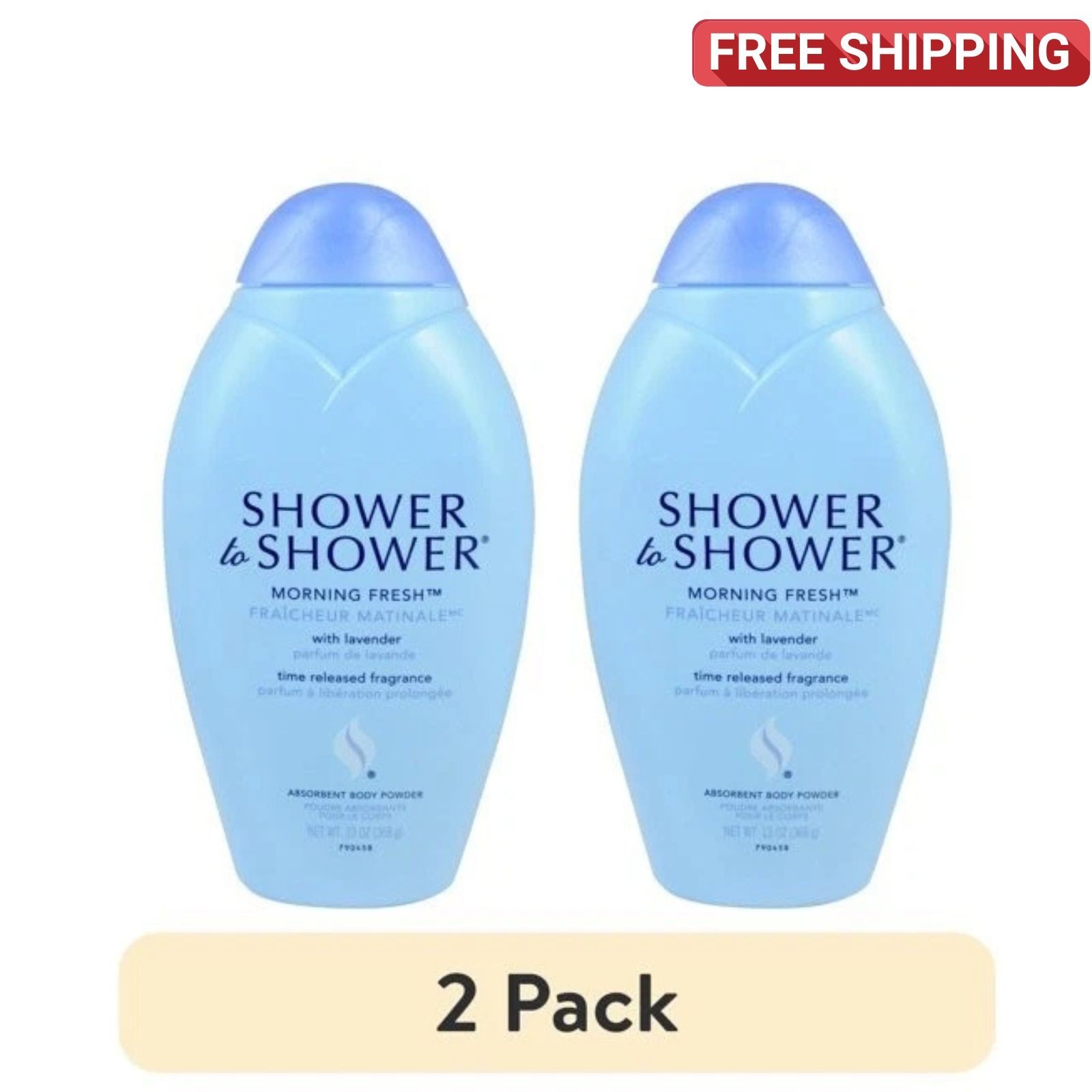 2 pack Shower to Shower Talc Free Body Powder Moisture Control for Women and Men