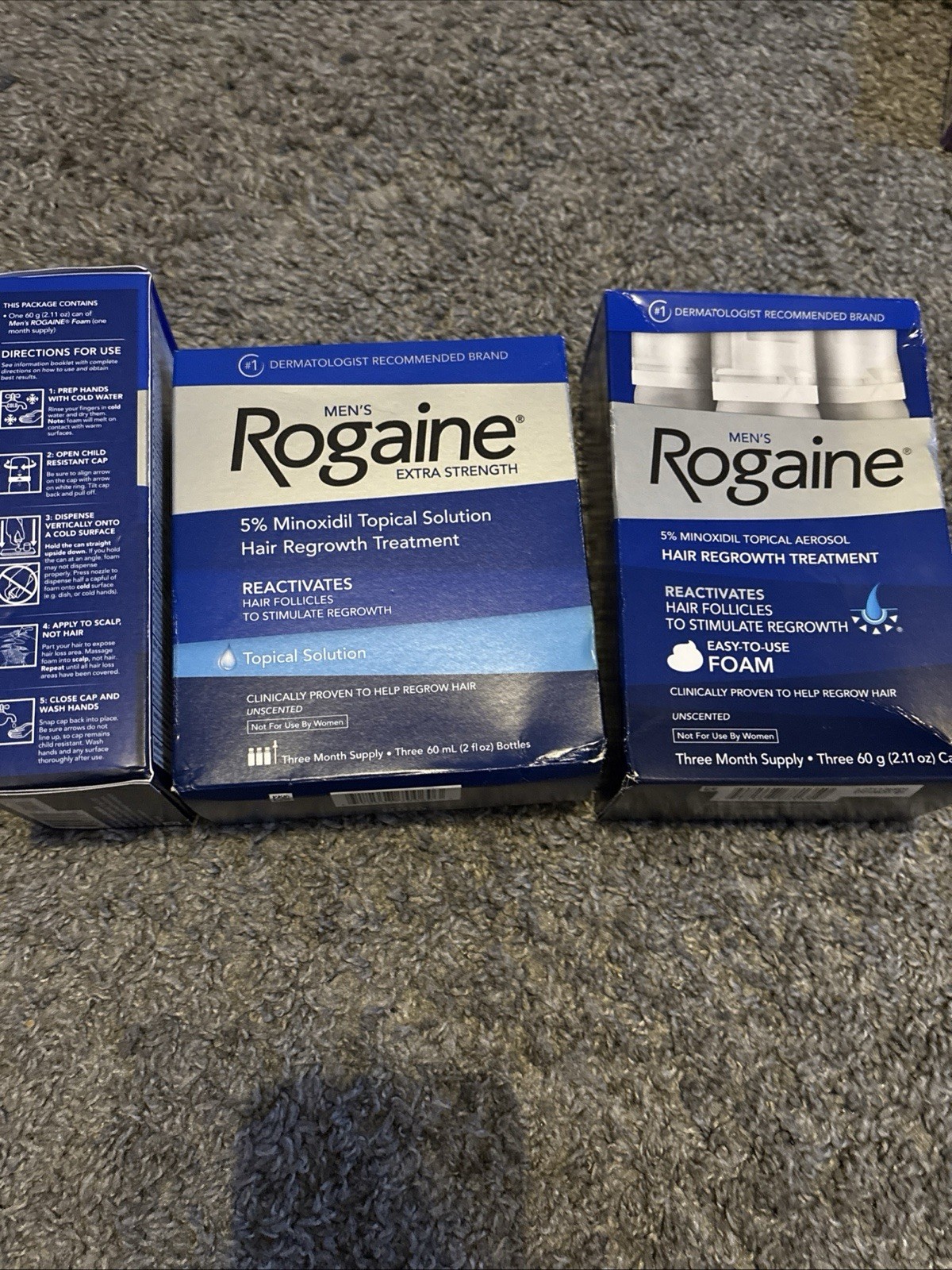 Men’s Rogaine 5% Minoxidil Hair Regrowth Treatment Three Months