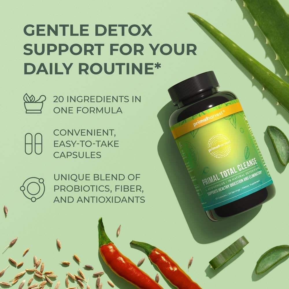 Full Body Detox Cleanse for Liver, Kidney, Gut & Intestinal Health – 60 Capsules