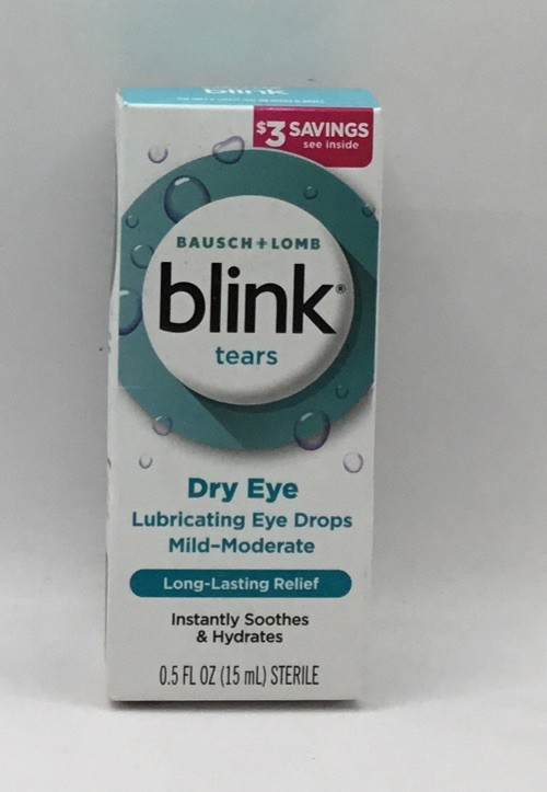 Blink Tears Mild-moderate Lubricating Eye Drops 0.5 Fl Oz. (15ml) Exp 08/2026
