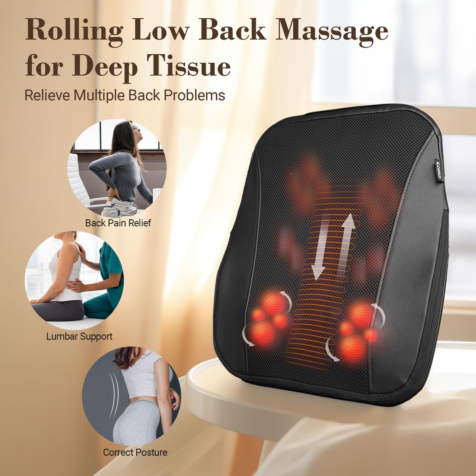 Cupilo Fsa Eligible Cordless Back Massager For Pain Relief Deep Tissue Hsa
