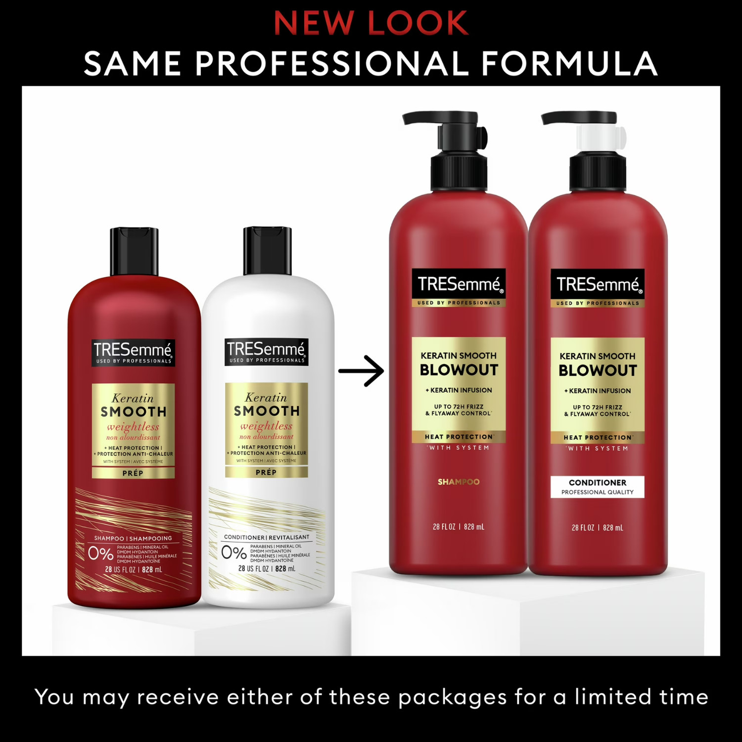Tresemme Keratin Smooth Anti-Frizz Shampoo & Conditioner Set 28 fl oz 2-Count