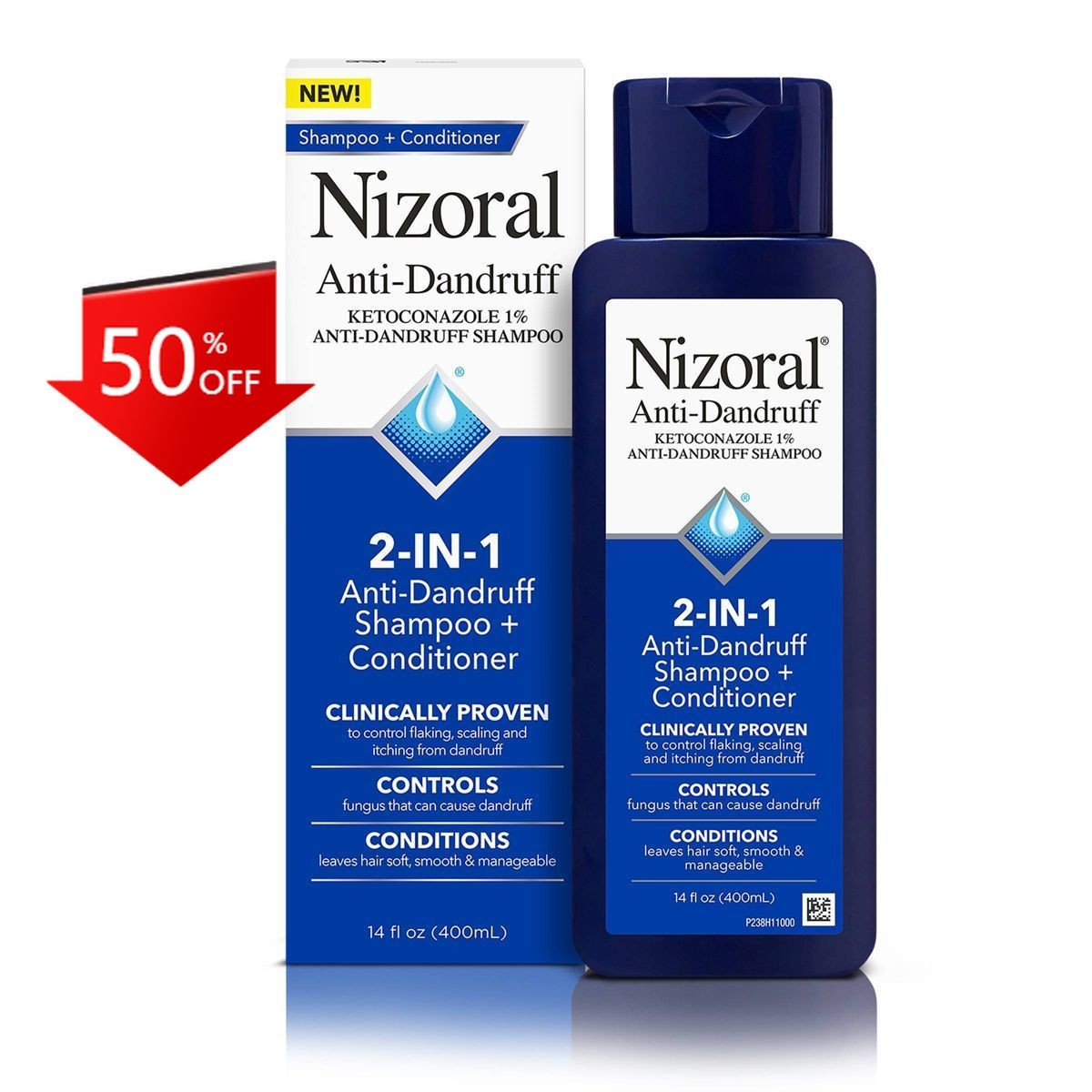 Nizoral 2-in-1 Anti-Dandruff Shampoo with Conditioner – 14 fl oz