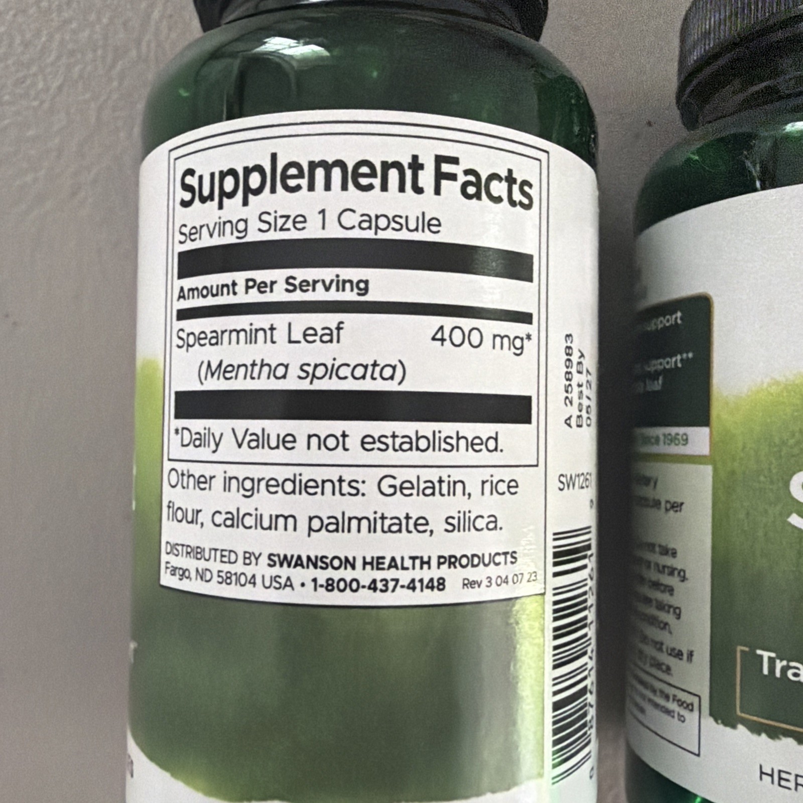 Swanson Full Spectrum Spearmint Leaf Capsules, 400 mg, 60 Count (2 PACK)