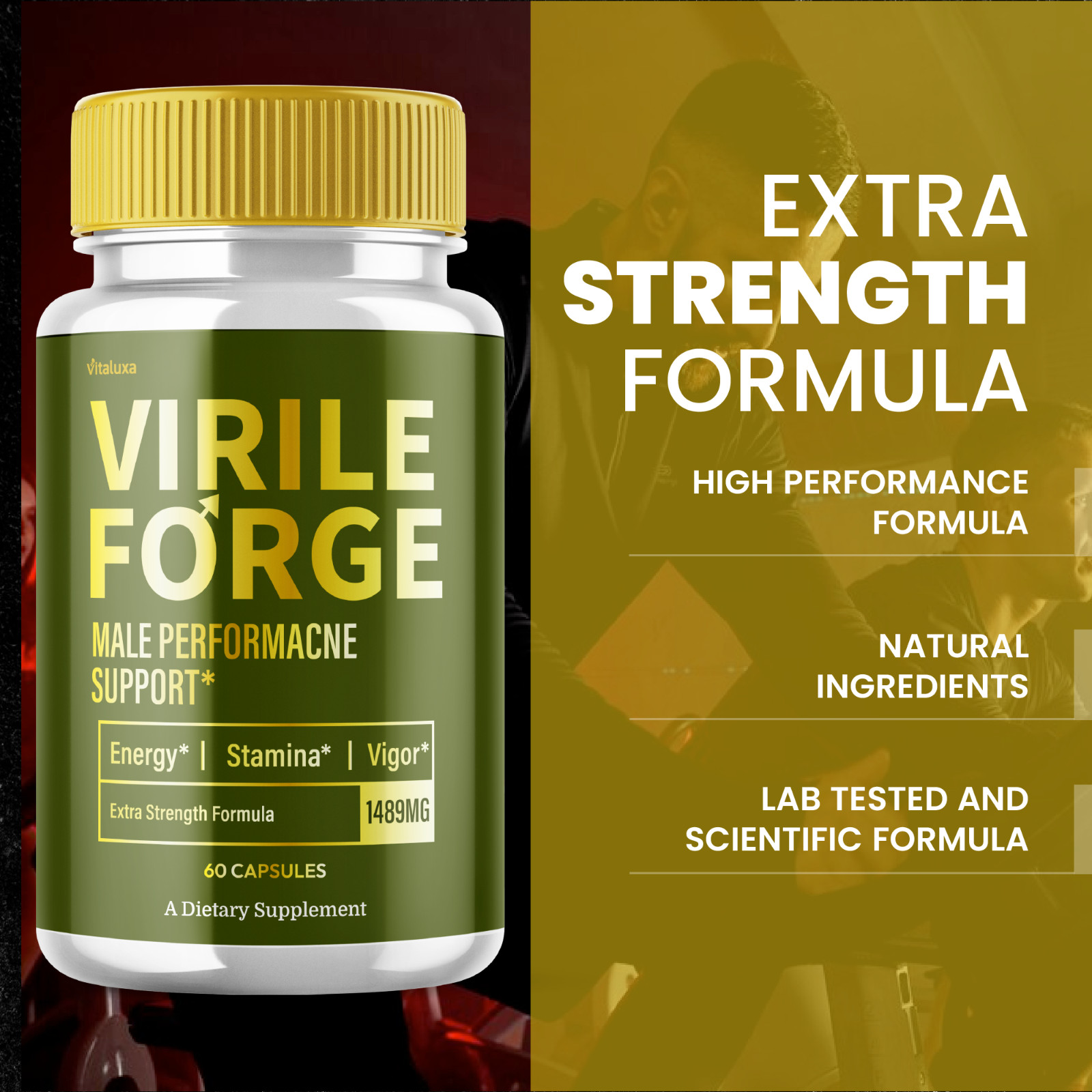 (3 Pack) Virile Forge for Men Advanced Male Performance Capsules (180 Capsules)