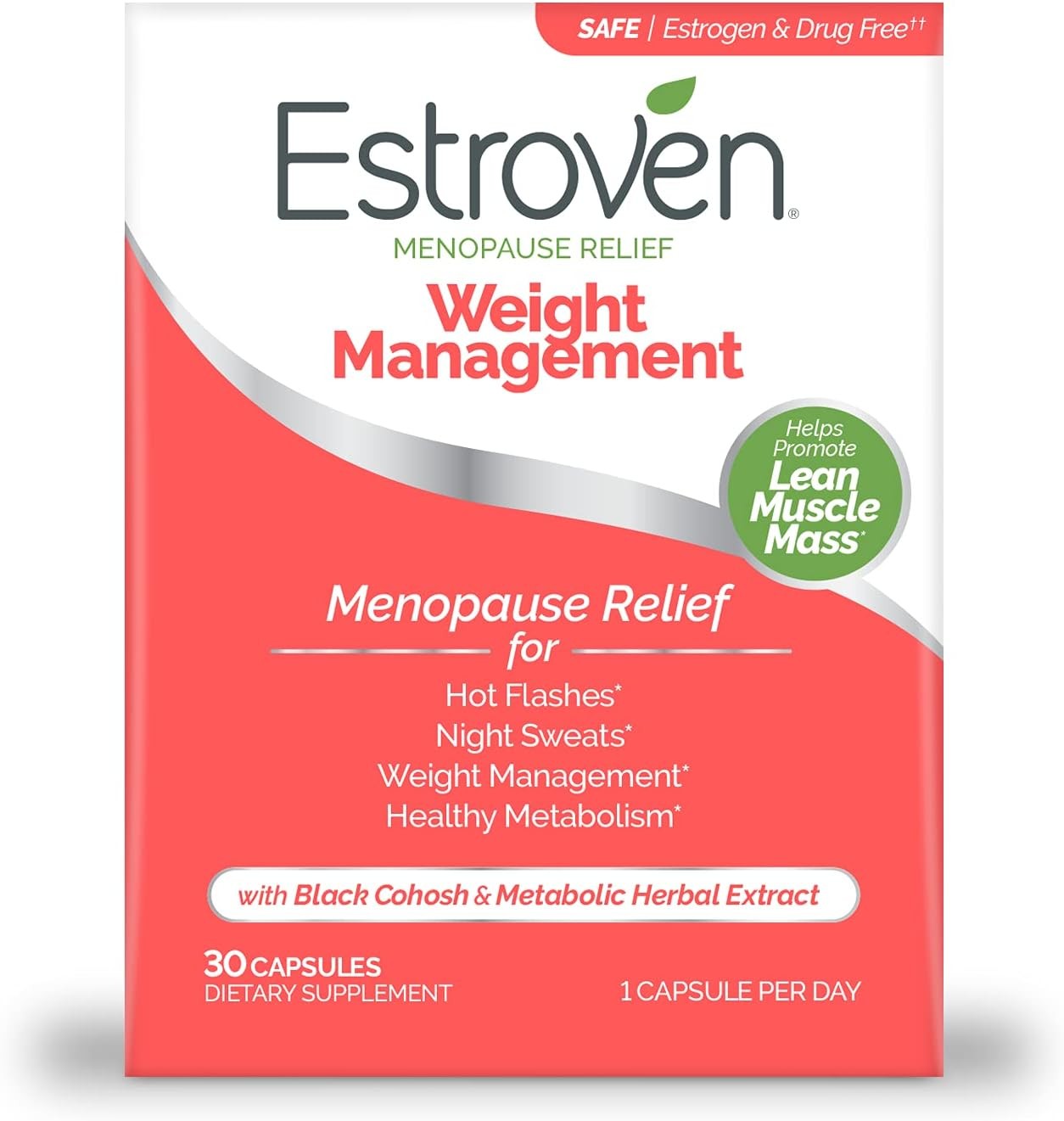 Estroven Weight Management for Menopause Relief – 30 Ct. 30 Count (Pack of 1)