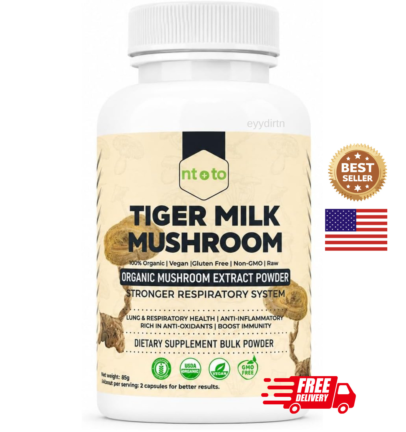Tiger Milk Mushroom Supplement (Lignosus Rhinocerus) 60 Capsules | Supports L