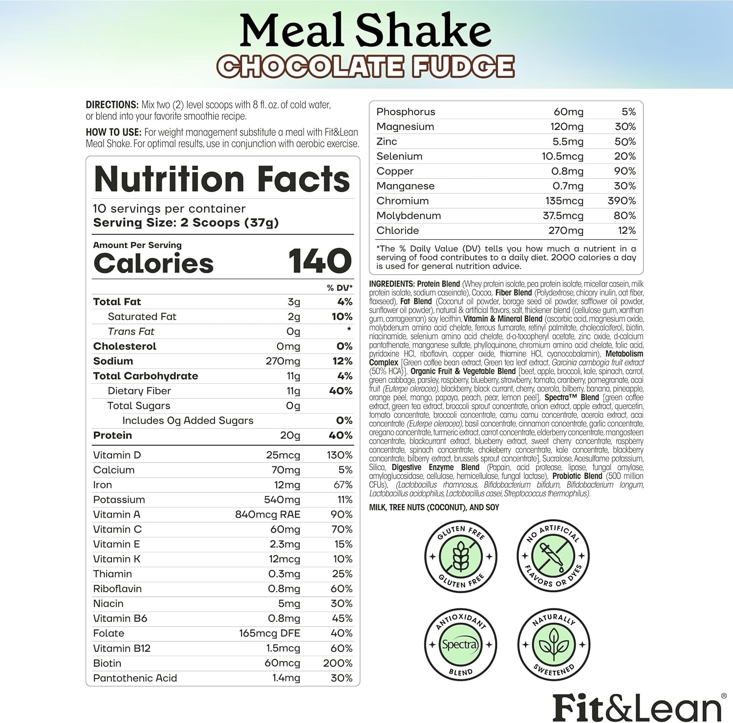 High Fiber & Probiotic Meal Replacement Shake for Digestive Health – Chocolate