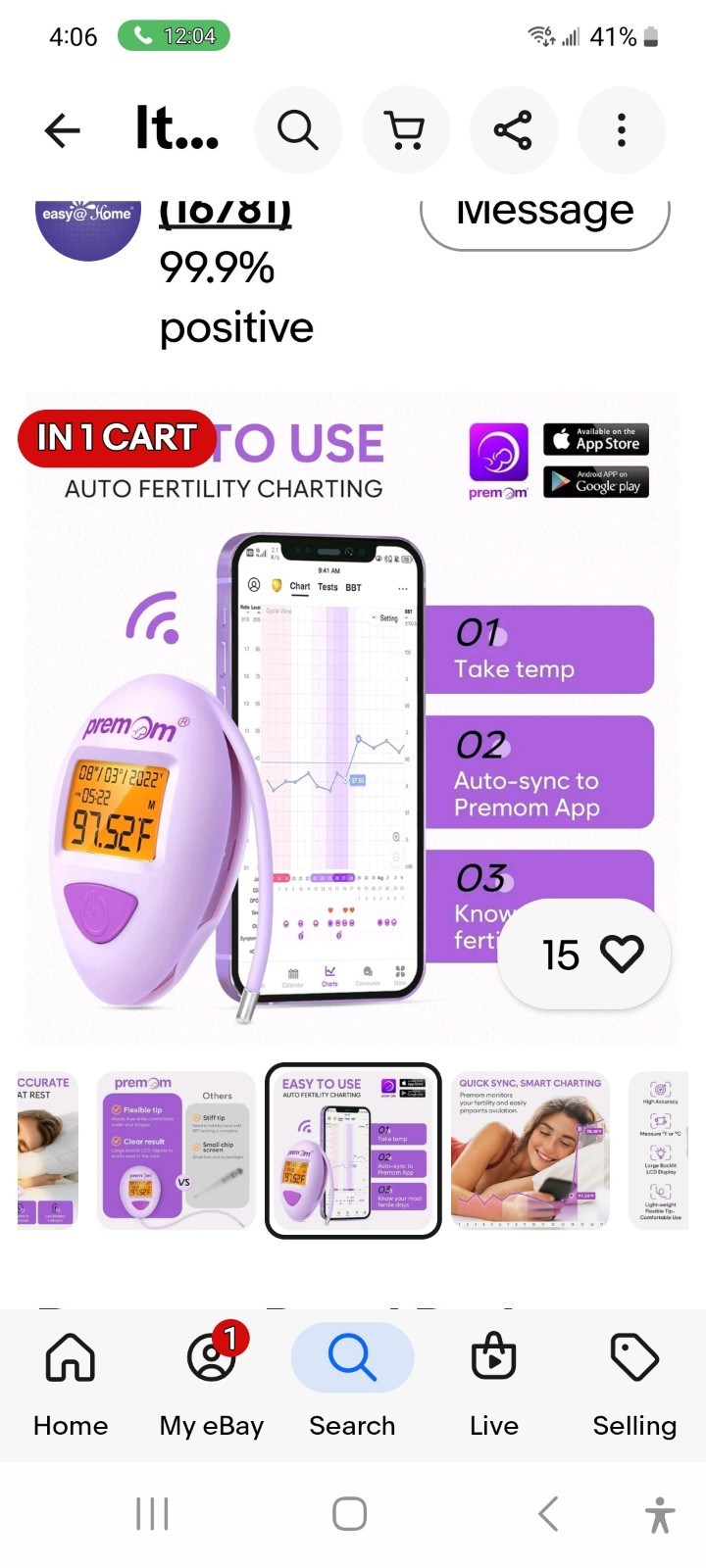 Smart Basal Body Thermometer for Ovulation: Long-Tip for Hands-Free, Digital Ovu
