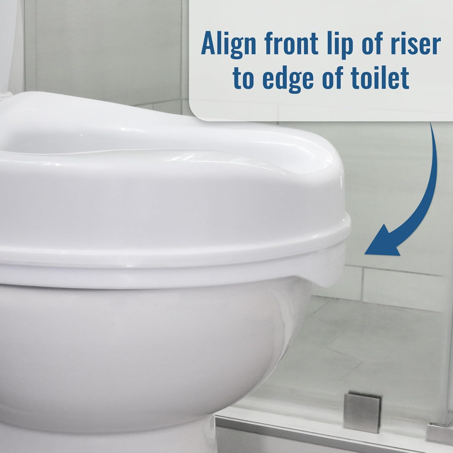 Locking Raised Toilet Seat Riser for Seniors, 4″ Elevation with Lid, Fits round