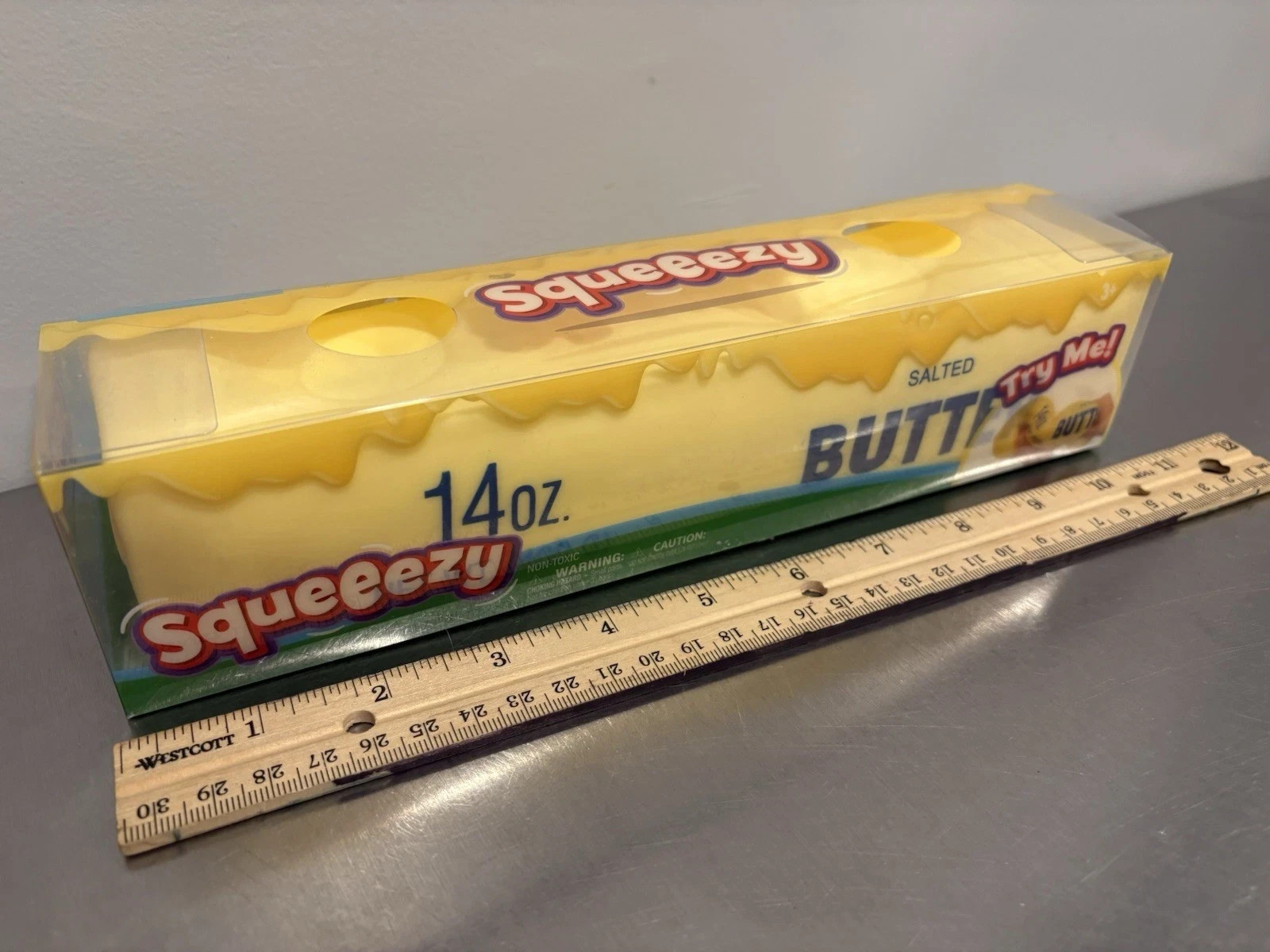 Jumbo SQUEEZY BUTTER Squishy by Sunny Days, In Plastic Case Viral Squeeze Toy