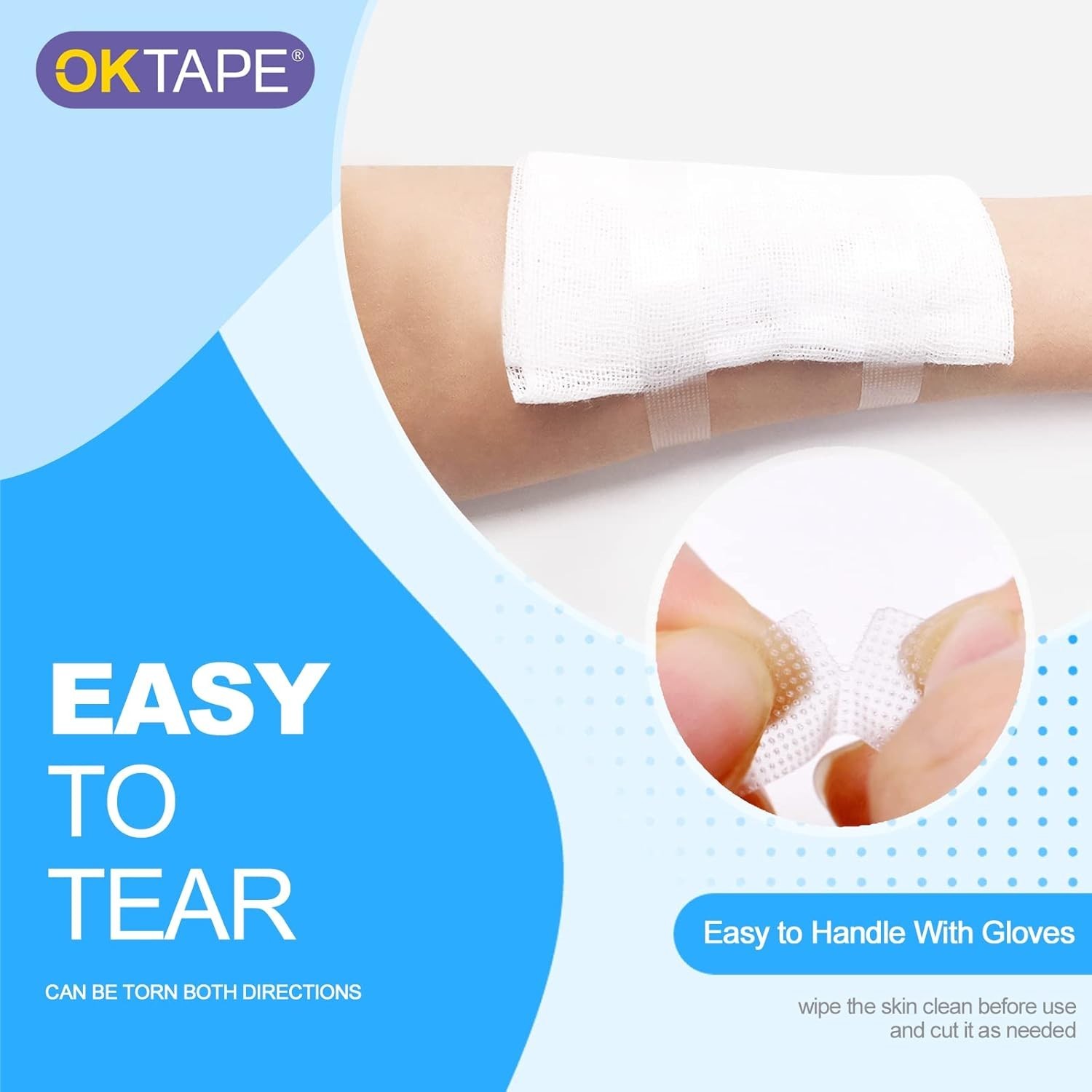 OKPore Transparent Medical Tape – Pack of 4, Hypoallergenic, Waterproof & Bre…