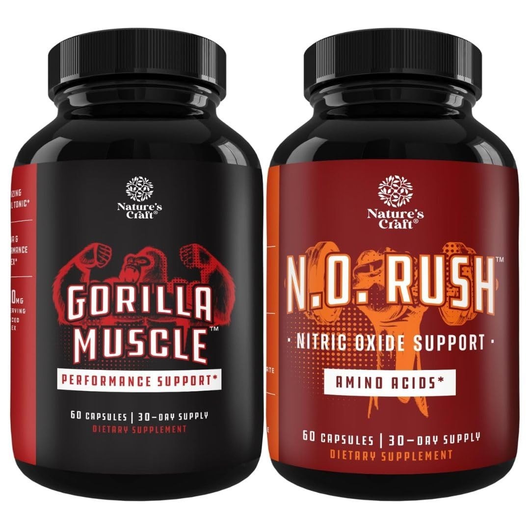 Extra Strength Testosterone Booster Bundle with Horny Goat Weed, Maca Root, Tong